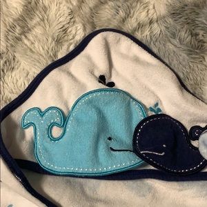 Whale bath towel and bath robe.